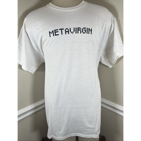 Metavirgin White Cotton 2-Sided Graphic Pixel Cherry Size XL - Picture 1 of 6